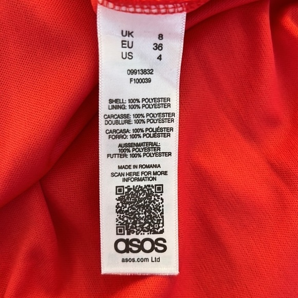 Asos Red Orange V-Neck Faux Wrap Flowy Whimsical Fairy Maxi Dress Size 4 - Picture 10 of 10